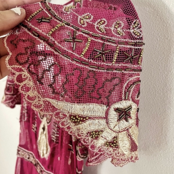 Free People Notting Hill Beaded Mini Dress RARE Fairy Ethereal Prom NYE Flapper - Picture 6 of 14